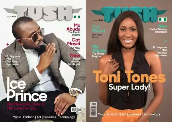 Toni Tones and Ice Prince cover TUSH magazine latest issue